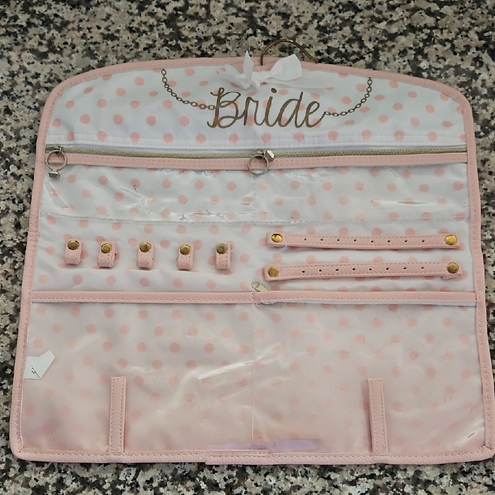 Pink Polka Dot Bride Jewelry Organizer